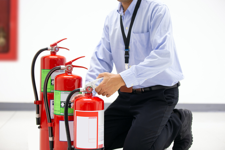 Fire extinguishers check for Joint Commission fire drills