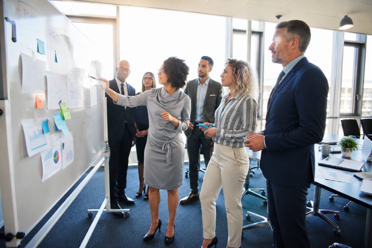 team-collaborating-discussion-board